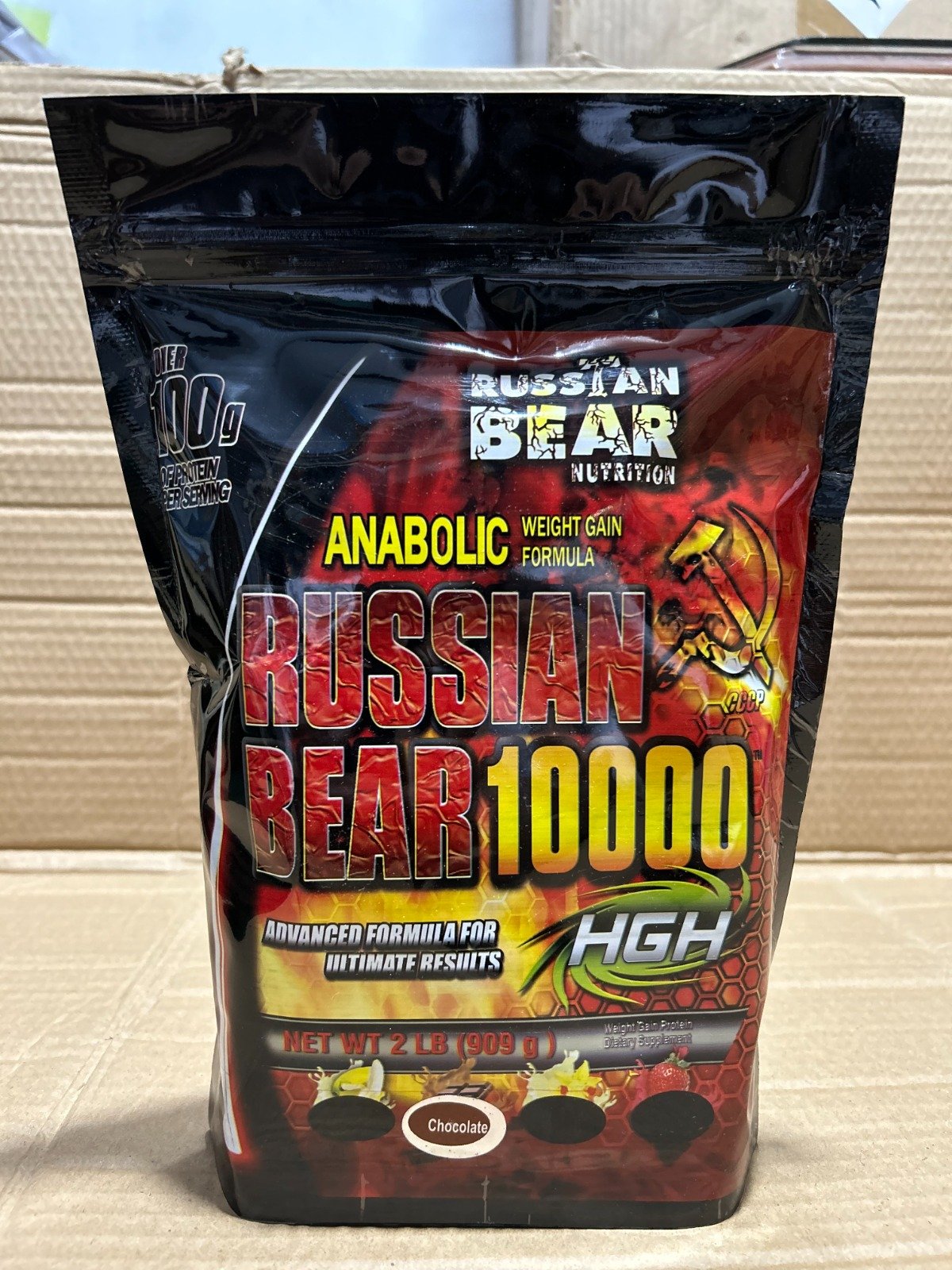 Russian Bear Mass Gainer 1kg Chocolate Flavor High-Calorie Weight Gain - Image 3