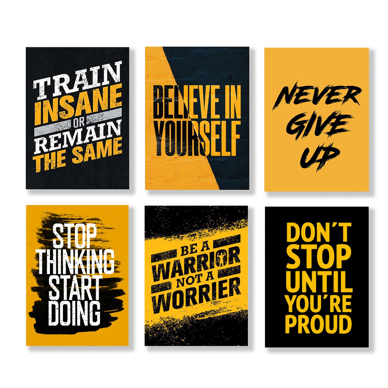 Set Of 6 Motivational Wooden Canvas Frames For Wall Decore /...