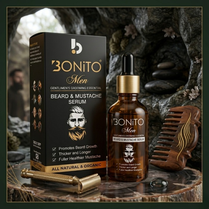 Bonito Men Beard and Mustache Serum Premium Grooming Essential - Image 3