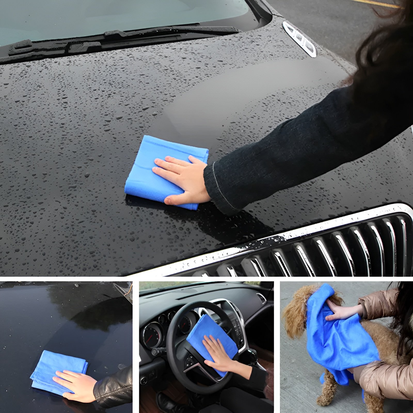 Clean Cham Absorbant Car, Home Cleaning Synthetic Chamois Leather...