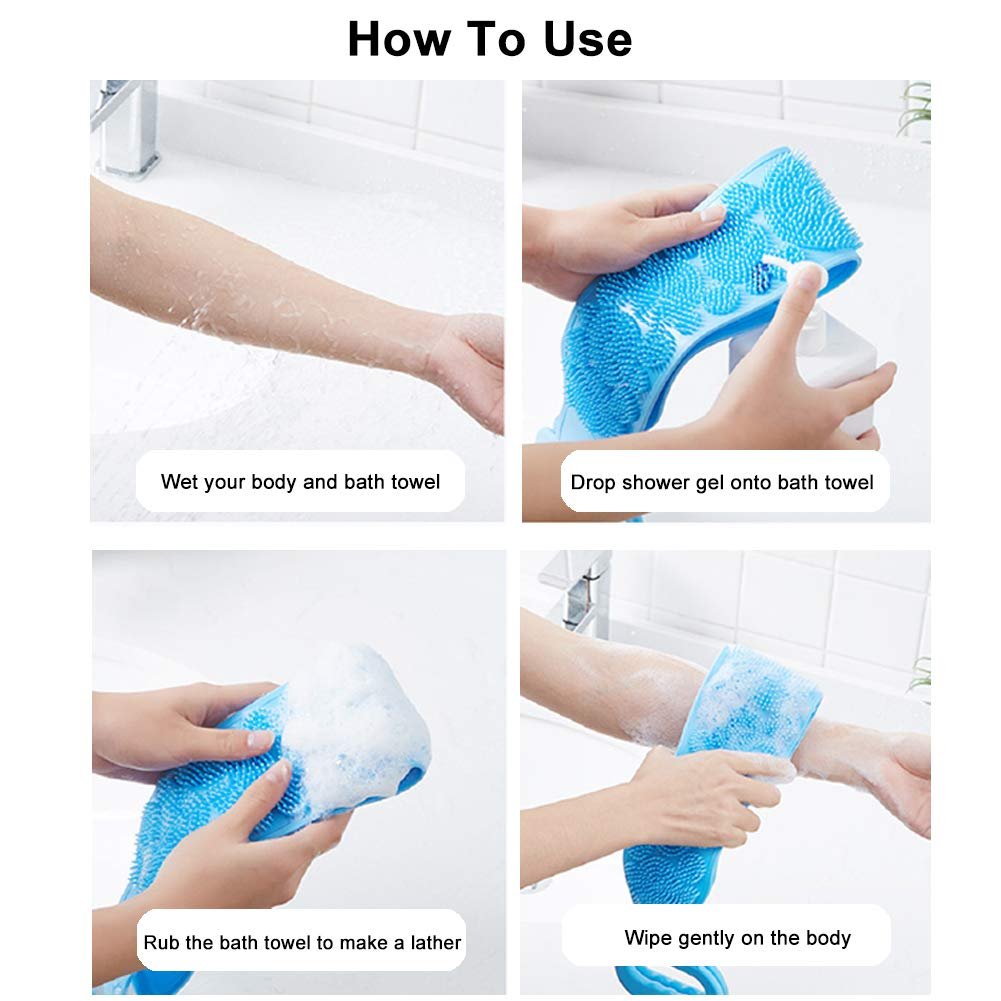 Single Side Bath Towel Scrubber ( Random Color )