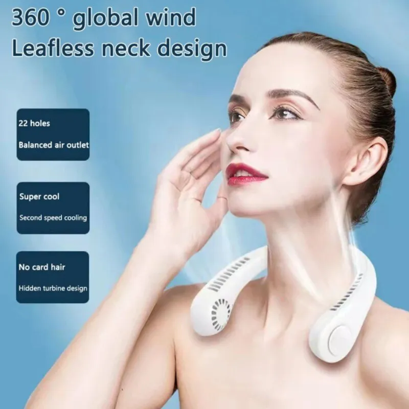 Mini Hanging Neck Fan High Wind 3 Speed Adjustable Usb Charging...