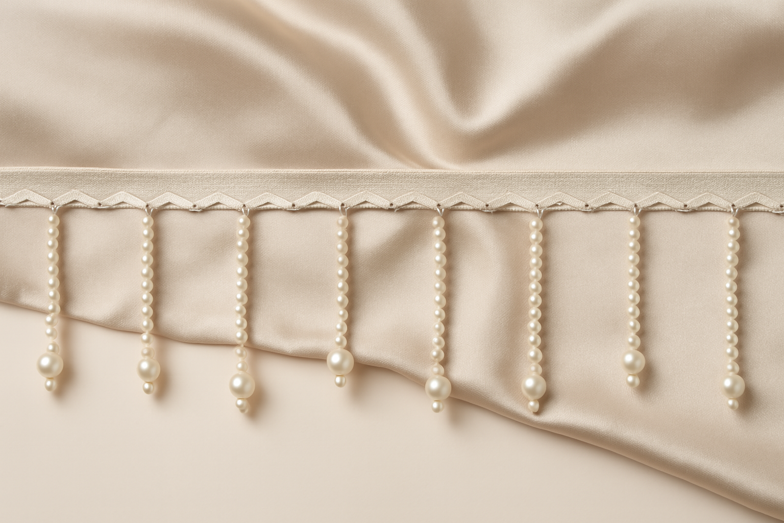 Pearl Latkan Hanging Lace Border For Dupatta & Dress Decoration - Image 2