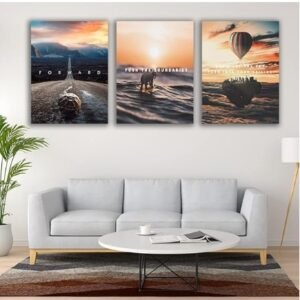 Set of 3 Motivational Sticky Canvas Frames for Wall Decore / Sticky