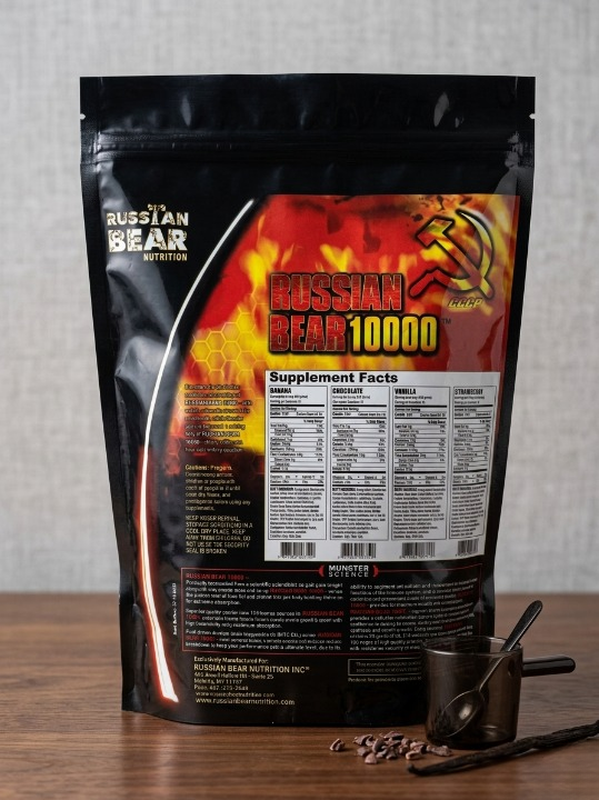Russian Bear Mass Gainer 1kg Chocolate Flavor High-Calorie Weight Gain - Image 2