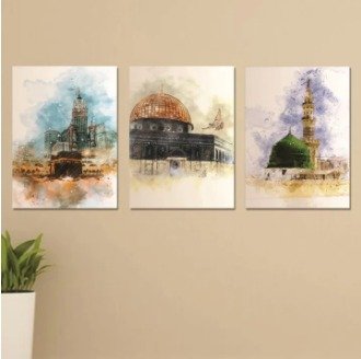 Set of 3 Sticky Wooden Canvas Frames for Wall Decore Aesthatic Art /