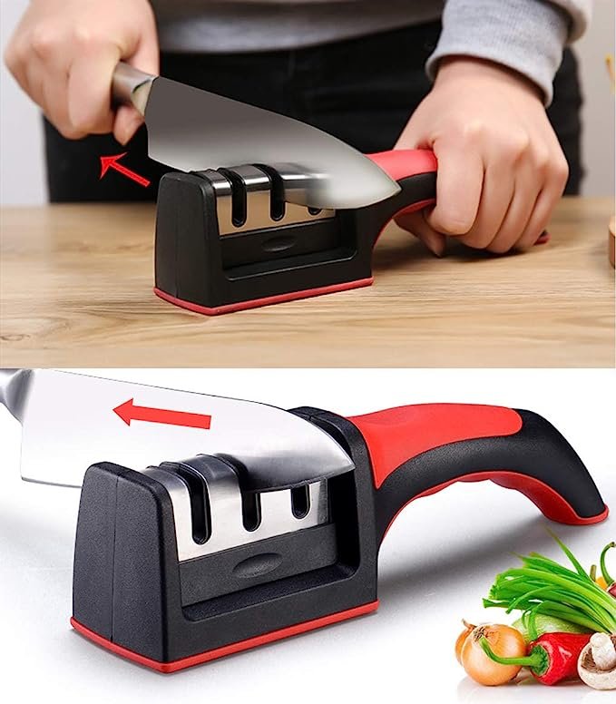 3-In-1 Knife Sharpener With Fruit And Meat Knife Peeler.3-Stage... - Image 4