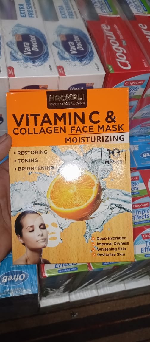 Haqkali Professional Care Vitamin C & Collagen Moisturizing Face Mask - Image 4