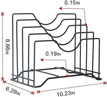 Multifunctional Pot ,Useful Dish Rack,Lid Holder - Metal(Black ) - Image 4
