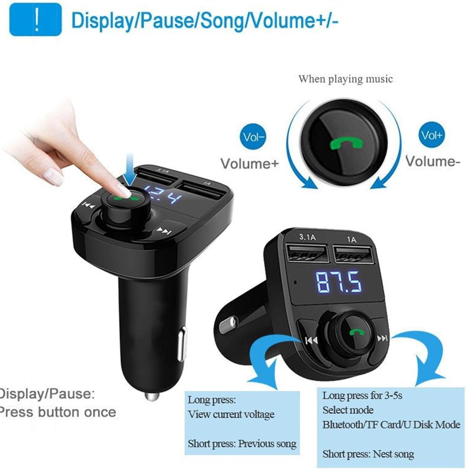 X8 - Multifunctional Car Mp3 Player - Image 4
