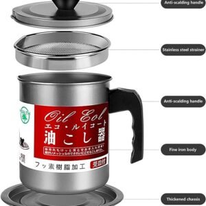 Oil Fryer Cookerwith Stainless Steel Fine Mesh With Lid Food Grade...