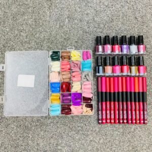 576 Pcs Artificial Nails Set with Free Glue + 12 Peel Off Nail Paints +