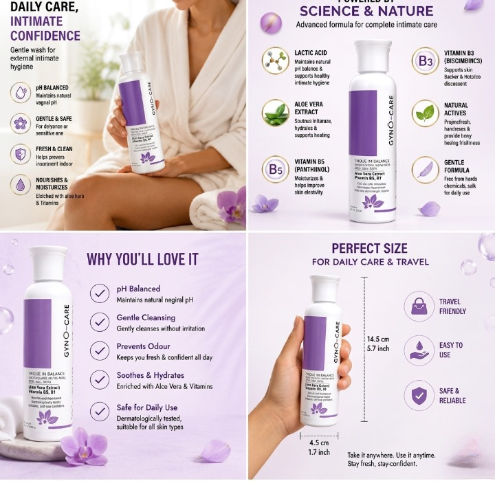 Gyno Care Daily Intimate Hygiene Moisturizer Ph Balanced Care for Women - Image 2