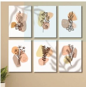 Set of 6 Wall Art Wooden Phototile Frames Spiritual Vibe Elegant Home