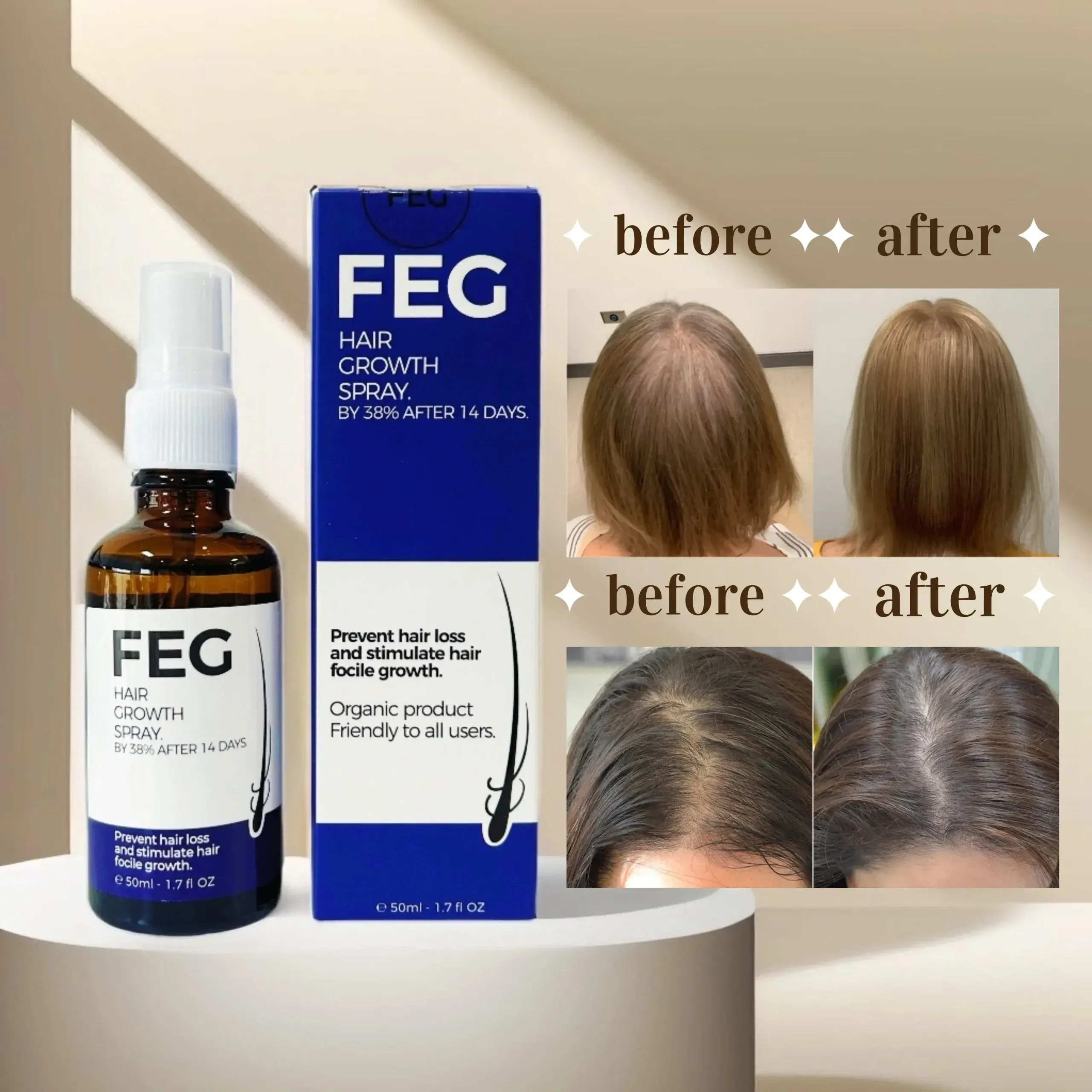Feg Plus Hair Growth Spray Stimulate Follicles Reduce Hair Fall - Image 3