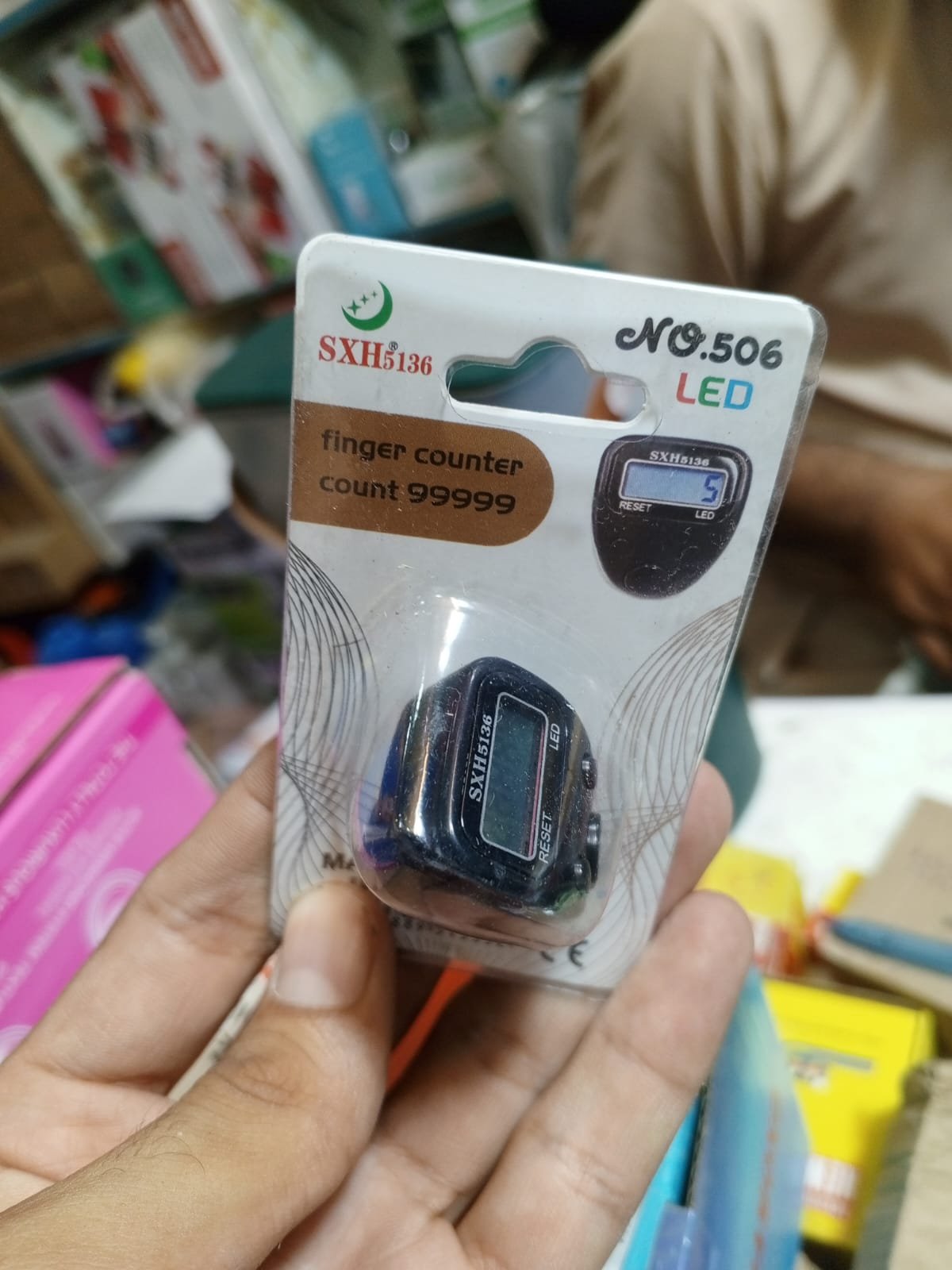 Digital Finger Counter LED Electronic Tasbeeh & Tally Counter 99999 Counts - Image 3