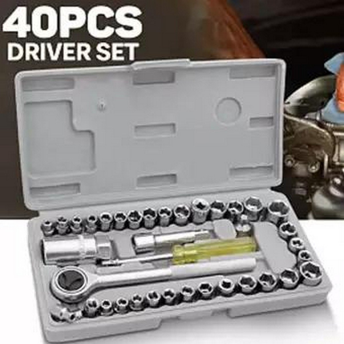 40Pcs Aiwa Socket Wrench  Tool Kit &Amp; Screwdriver And Socket Set