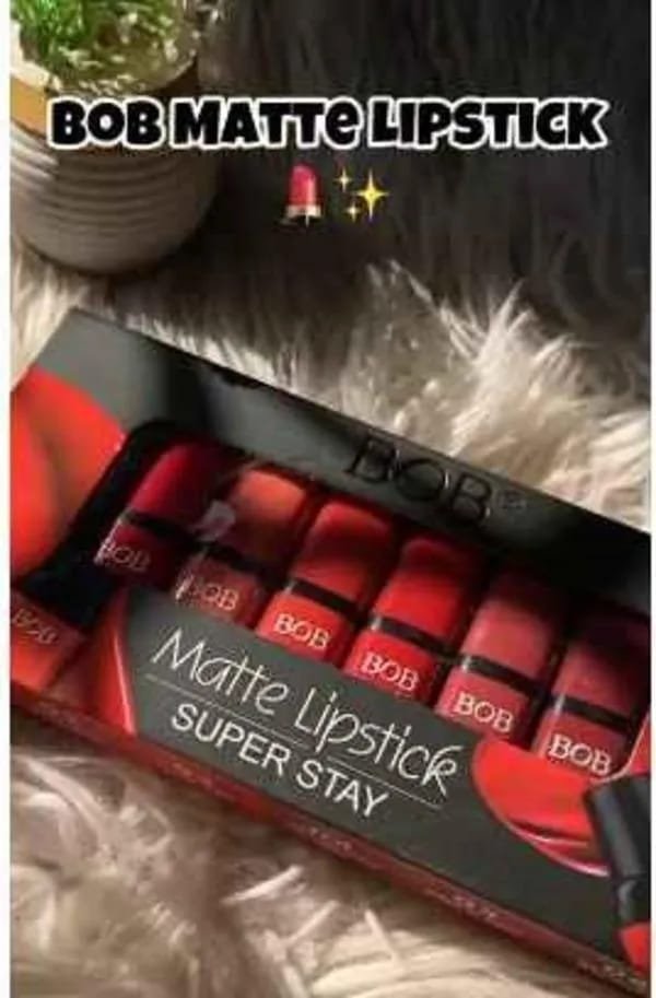6 Pcs Bob Matte Lipstick Super Stay Set - Image 3