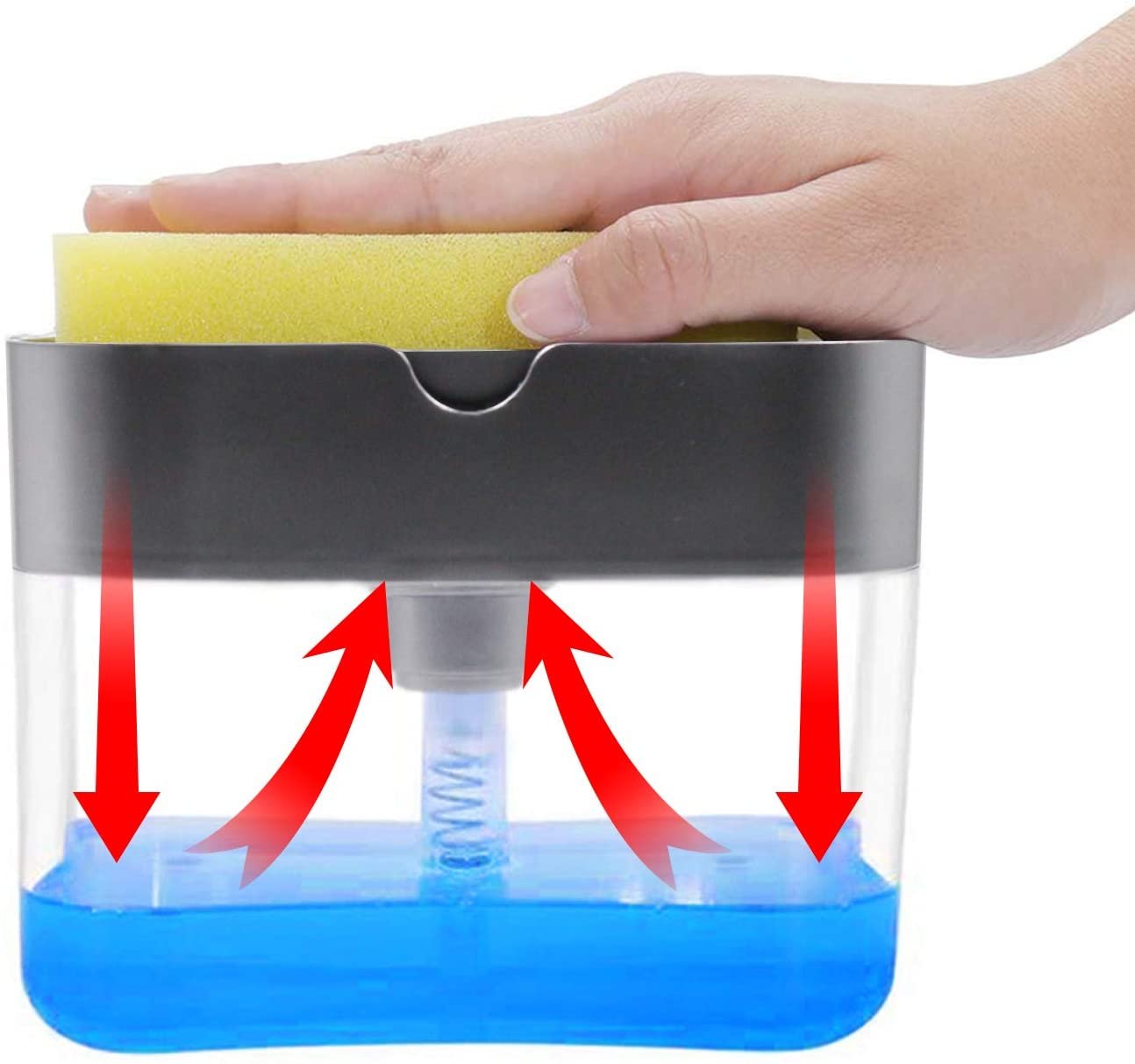 2-In-1 Soap Pump Dispenser With Sponge Holder - Image 3