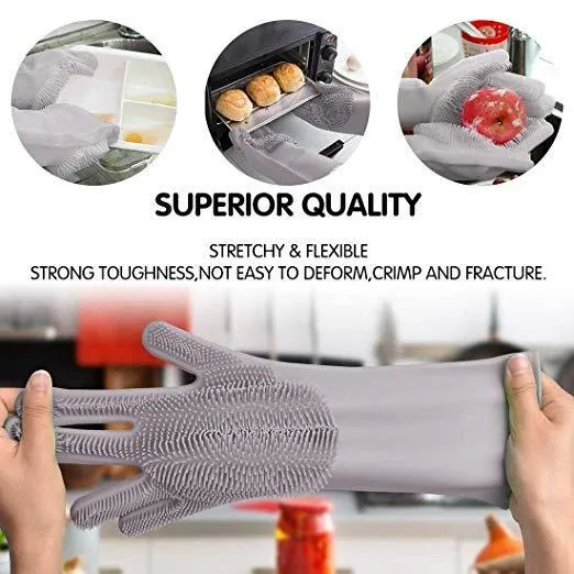 Silicone Dishwashing & Cleaning Pair Gloves - Image 3