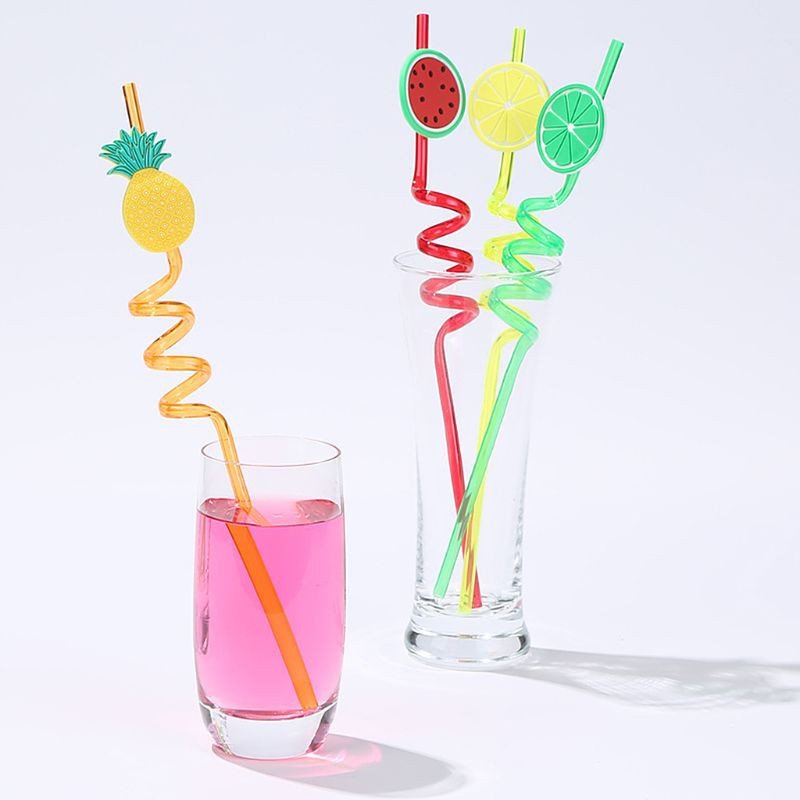 4Pcs Cartoon Lime Lemon Pineapple Watermelon Plastic Spiral...