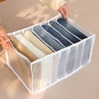 7 Grids Washable Wardrobe Clothes Organizer, Jeans Compartment... - Image 4