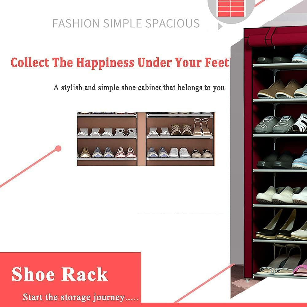 8 Layer Portable Waterproof & Dustproof Shoe Rack Non-Woven Shoe...