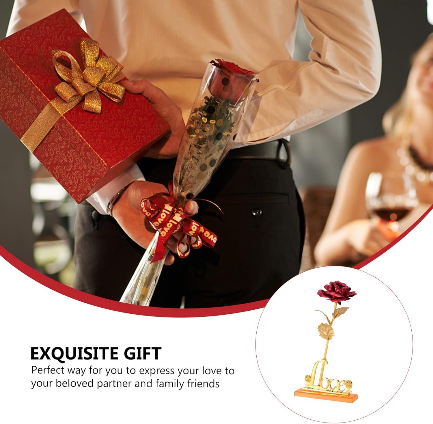 24K Gold Plated Rose (With Love Holder Box) Gift Ramazan Greeting... - Image 4