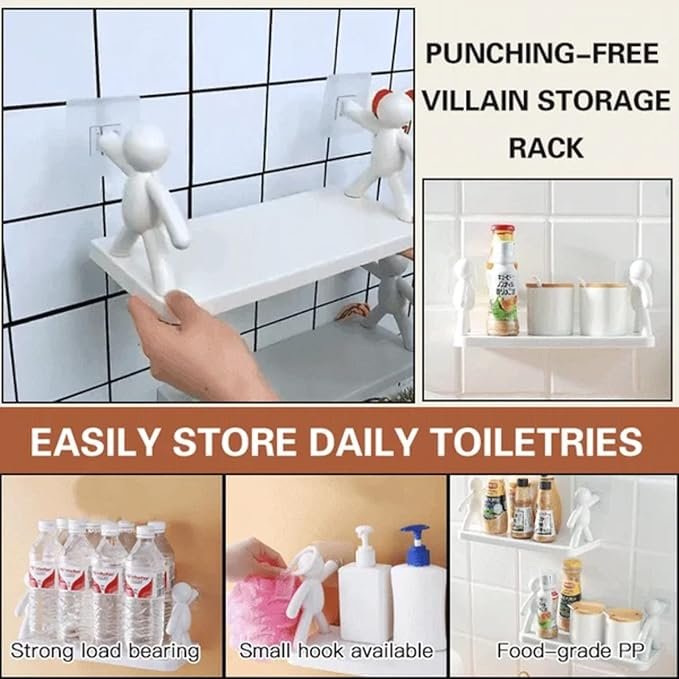 Multifunctional Self Adhesive Creative Character Shelves Bathroom... - Image 2