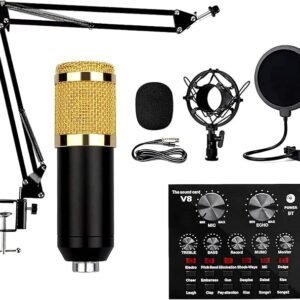 V8 Bm-800 Podcast Mic Set With Live Sound Card,Condenser...