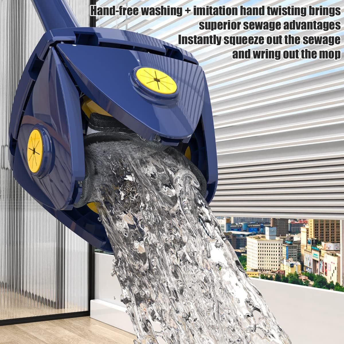 360° Rotatable 4 Leaf Clover Twist Water Auto Squeezes Mop...