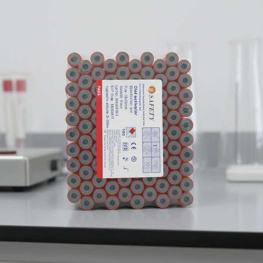 Safety Clot Activator Vacuum Blood Collection Tubes (glass, 3ml, 13x75mm) - Image 2