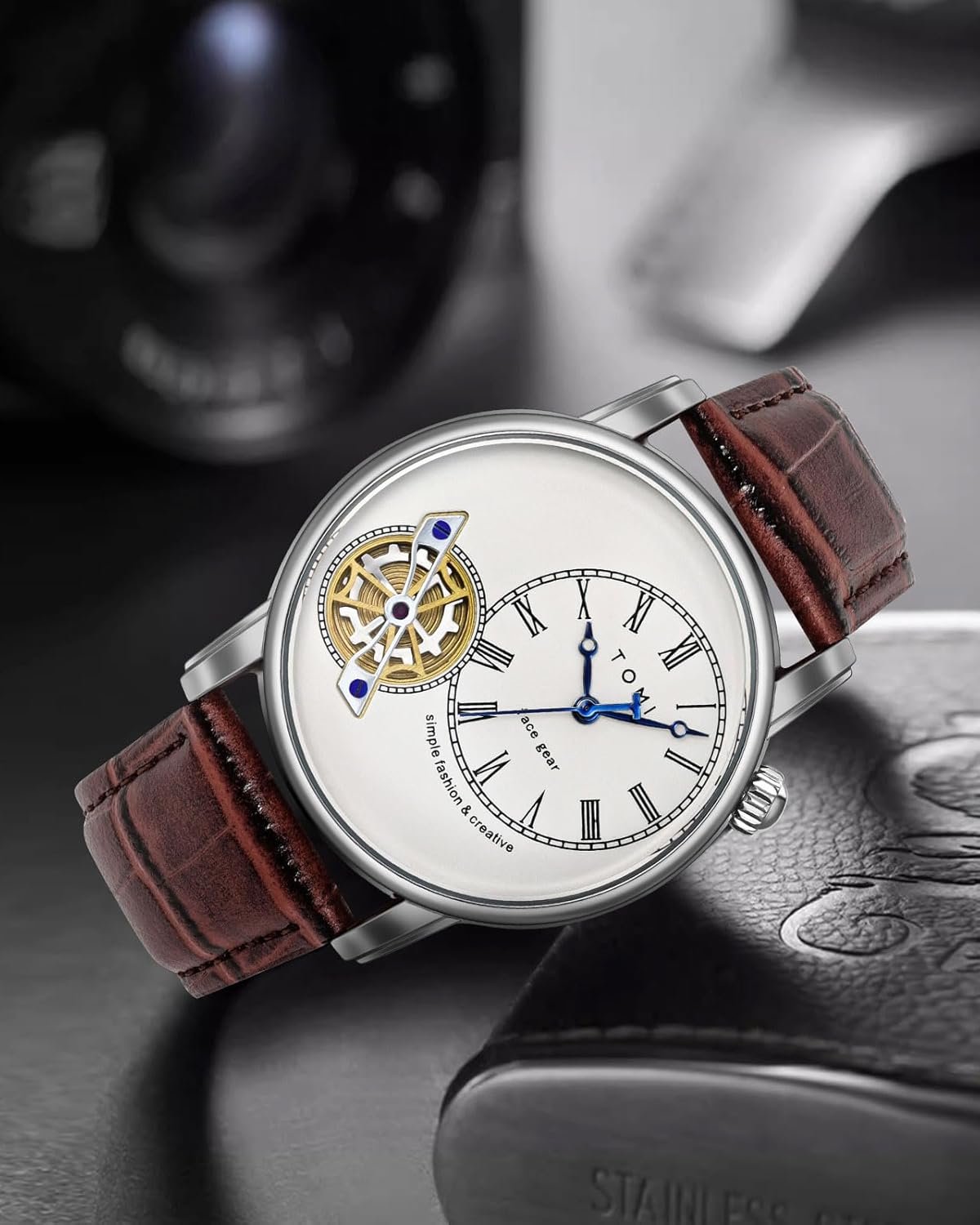 Men'S Watch Analog Leather Wrist Watch - Image 2
