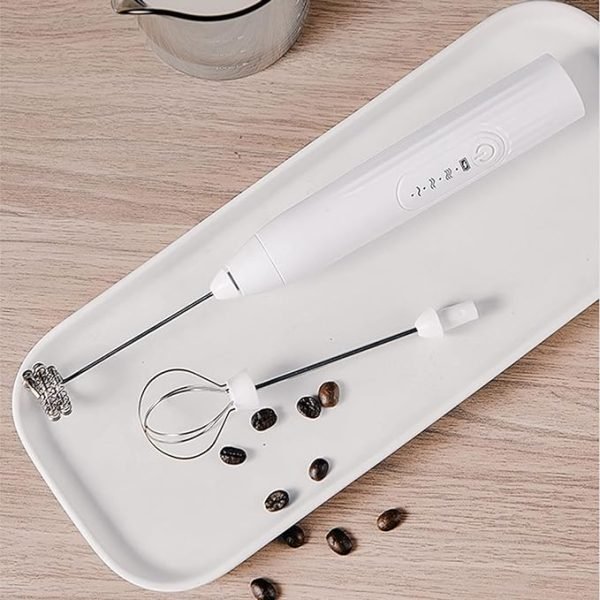 2 In 1 Electric Milk Frother Whisk Egg Beater Usb Rechargeable...