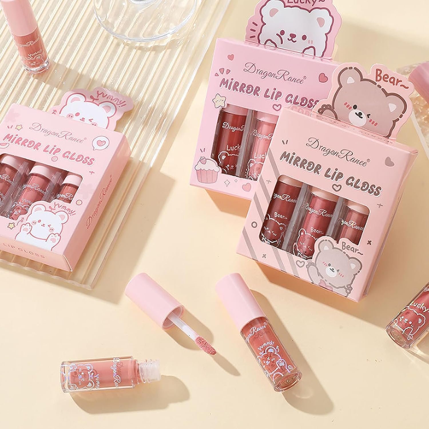 3 Pc Mirror Lip Gloss Tinted Lip Balm Lip Oil Hydrating Non-Sticky... - Image 5