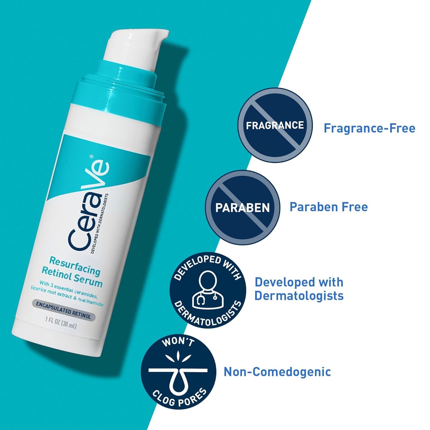 Cerave Resurfacing Retinol Serum For Post Acne Marks, Formulated... - Image 4