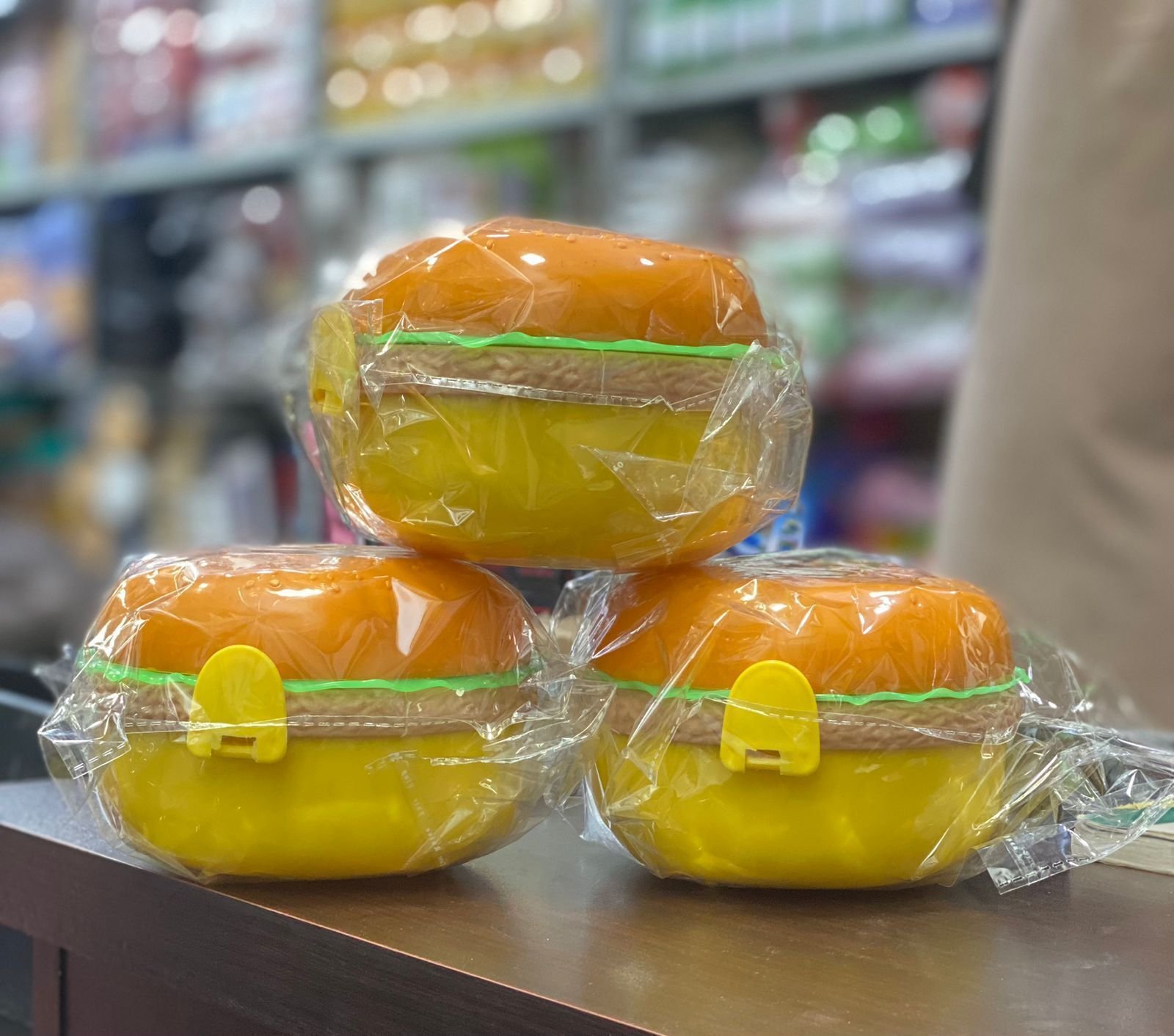 Lunch Box for Kids Burger Hamburger Shaped Multi Layer 6x3.5 Inches - Image 5