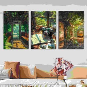 Set Of 3 Nature Art Wooden Frames For Wall Decoration / Sticky...