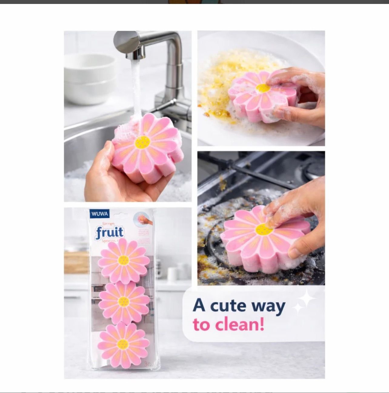 Zidello Soft Non-Scratch Cleaning Sponges & Scourers for Kitchen - Image 3