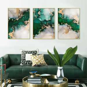 3 PC Phototiles Wall Art Set Elegant Ready to Hang Self Adhesive Tiles