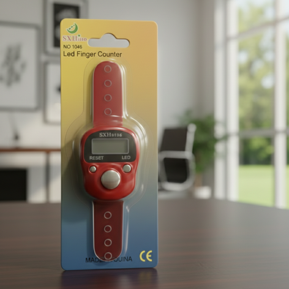 Digital Tasbeeh Finger Counter with Reset and LED Indicator Ring Tally
