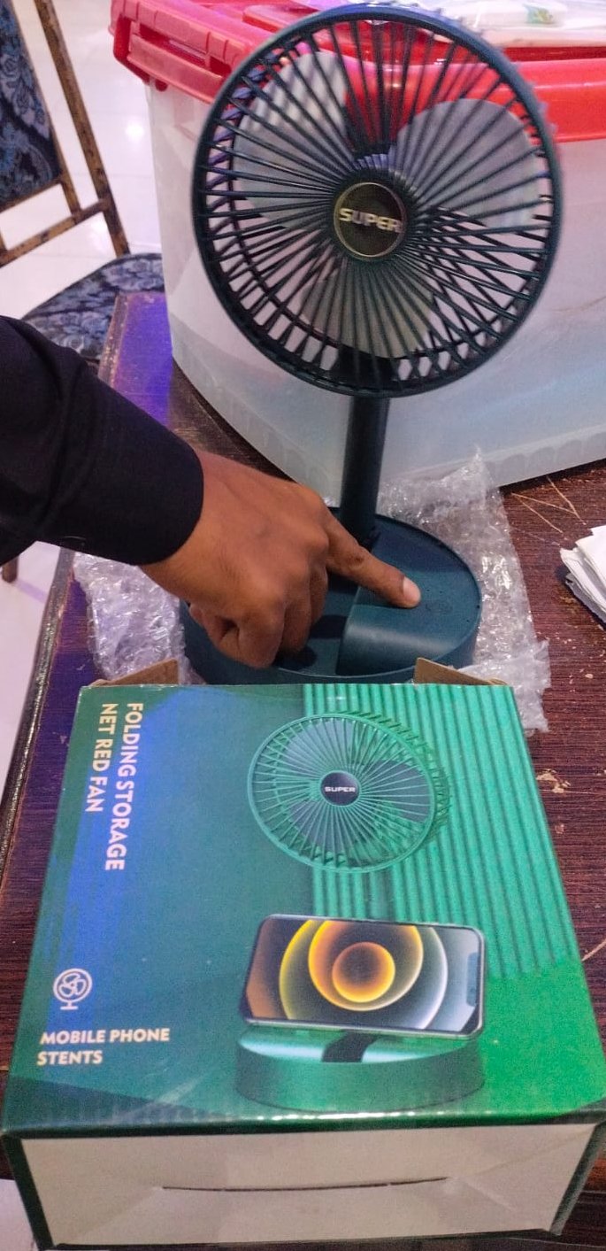 Folding Telescopic Floor Fan 3 Gears Summer Silent Desktop... - Image 4