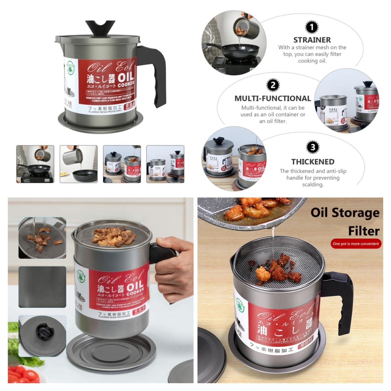 Oil Storage And Filtration Pot With Lid - Image 4