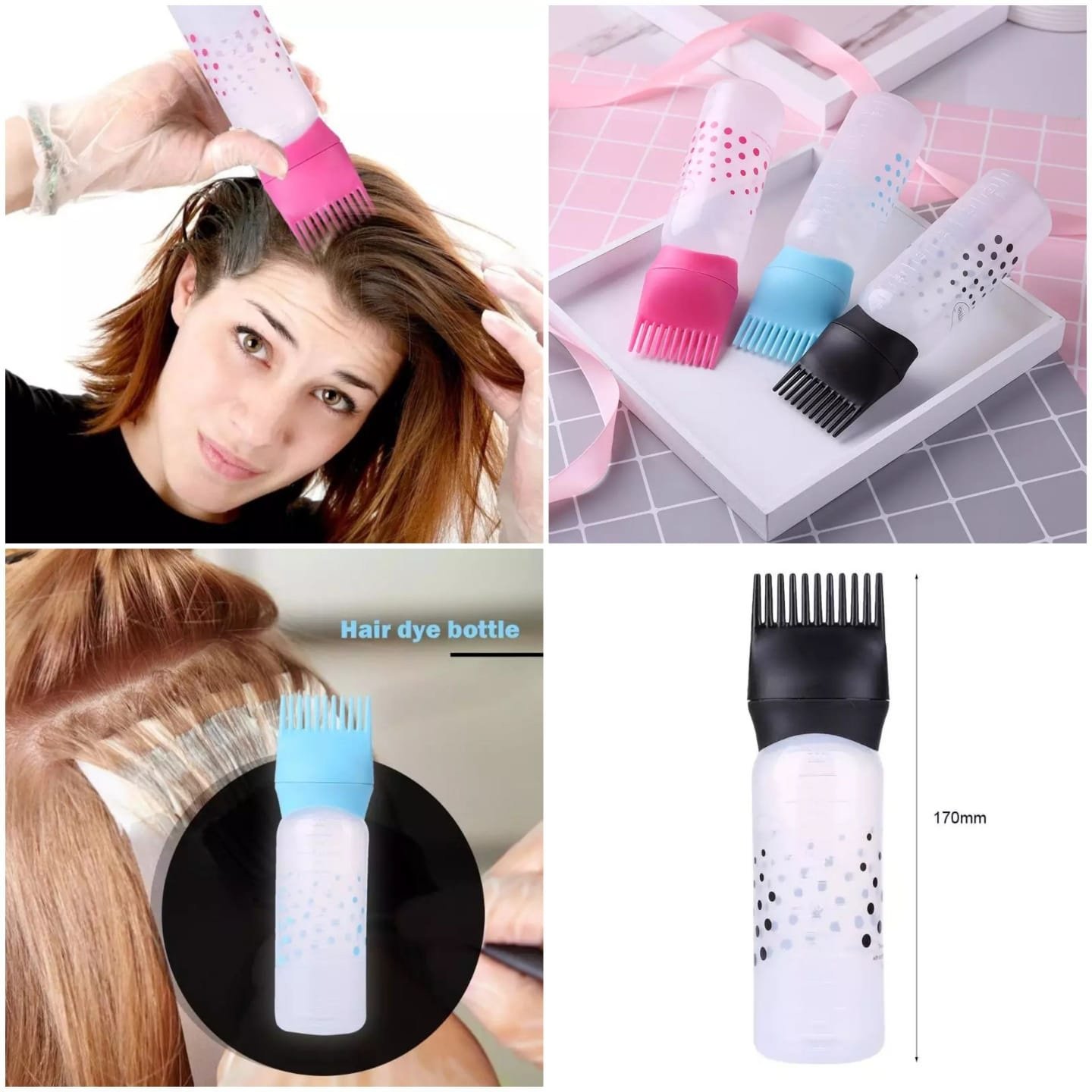 Hair Oil Comb Applicator Bottle with Graduated Scale - Image 4