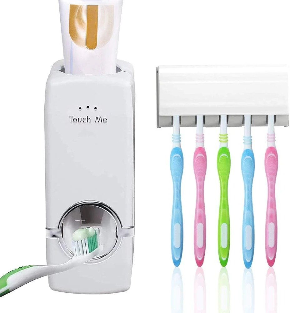 Automatic Toothpaste Dispenser with Toothbrush Holder Easy Use Bathroom - Image 5