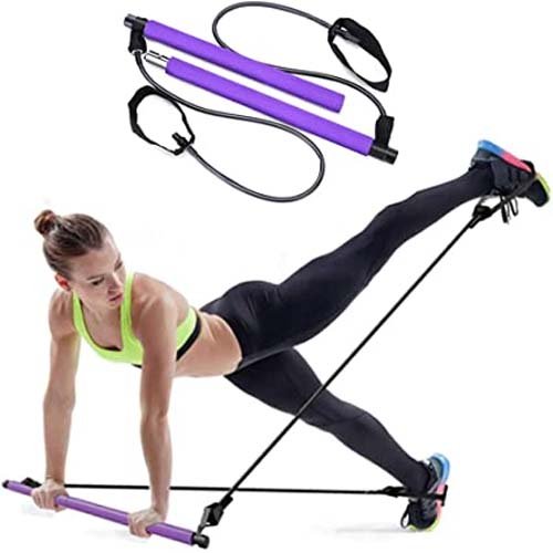 Portable Pilates Studio Yoga Gym Exercise Resistance Band Elastic...