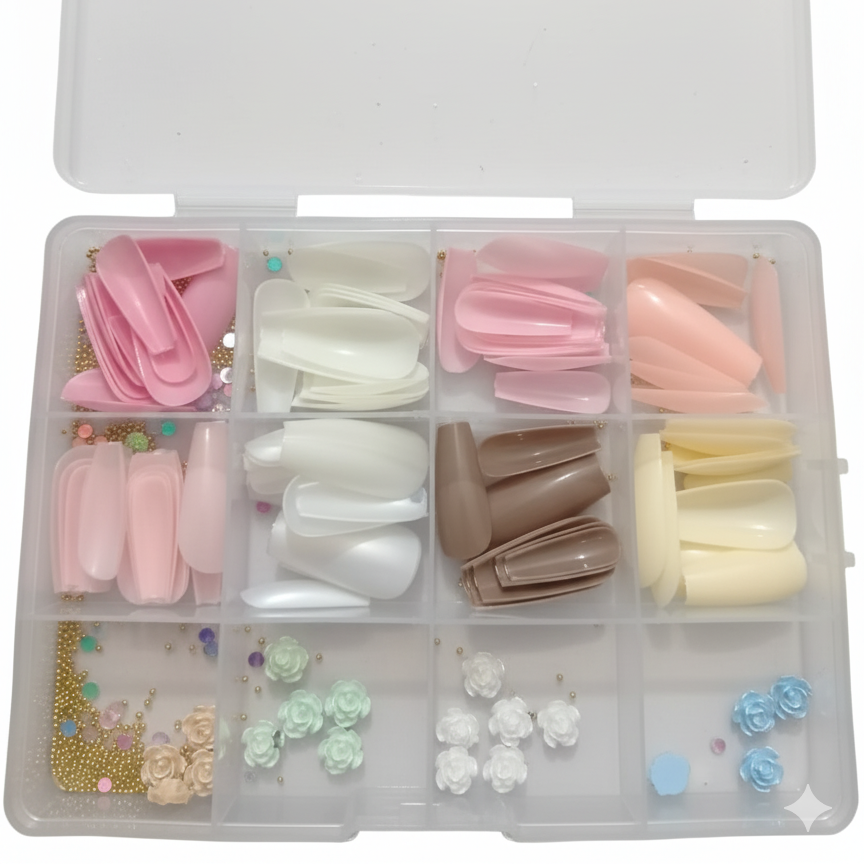 96 Pcs Artificial Nails with Beads - Image 3