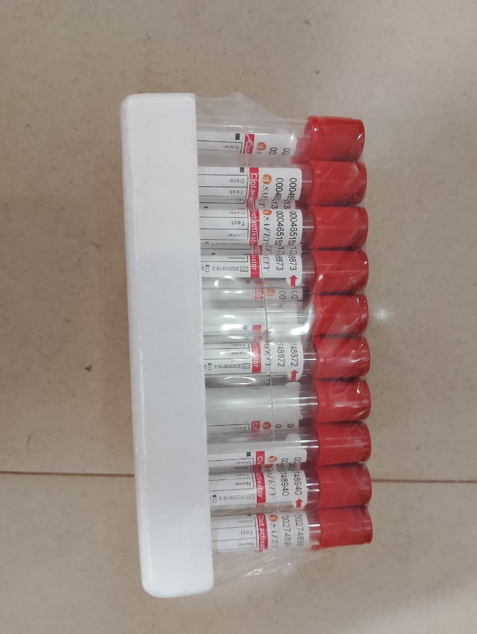 Safety Clot Activator Vacuum Blood Collection Tubes (glass, 3ml, 13x75mm) - Image 3