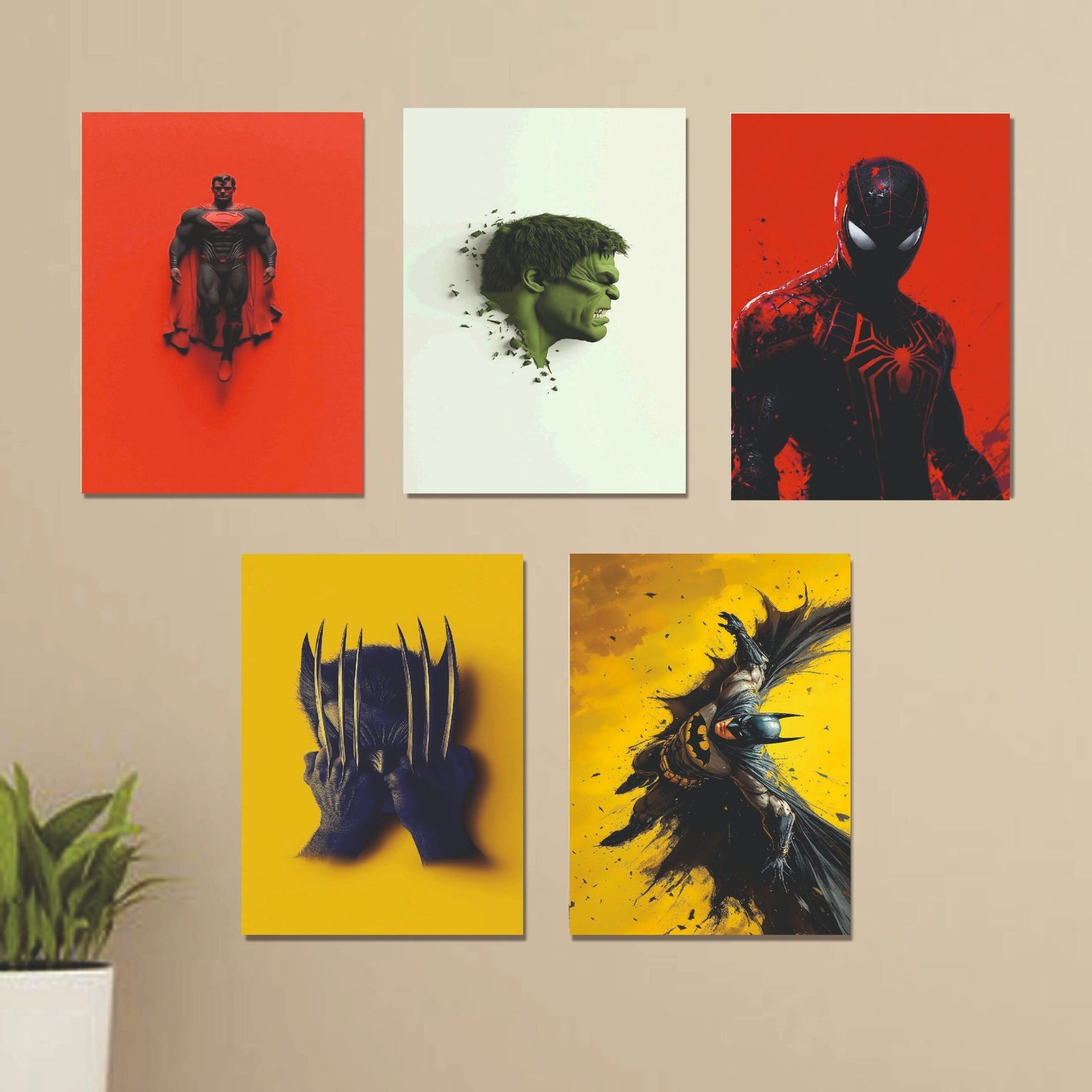 Set of 5 Premium Wall Art Photo Tiles