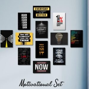 Motivational Wall Art Wooden Canvas Frames 12 Pcs Set Wooden Sticky